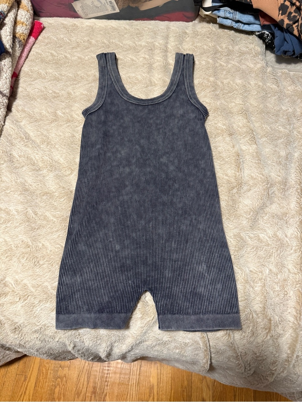 Zenana Outfitters Charcoal Ribbed Tank Romper